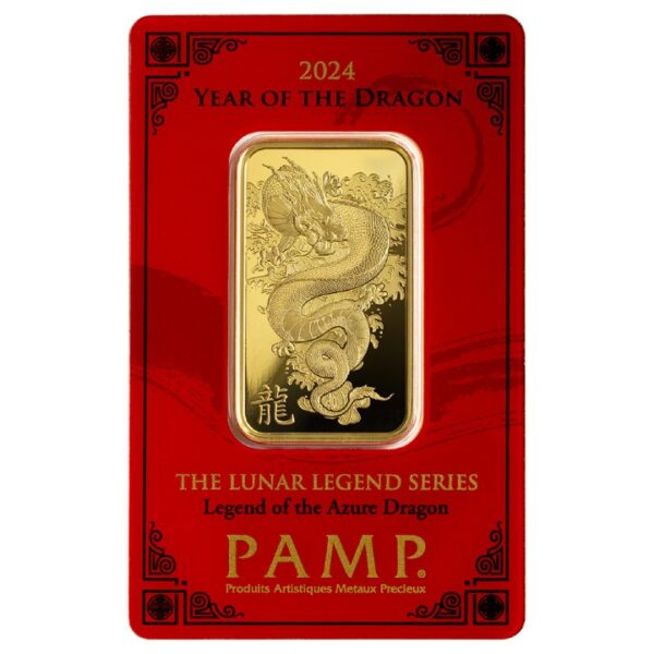 Pamp Year of the Dragon - Legend of the Azure Dragon 1 oz Gold Bar 2024 LBMA GD Refiner